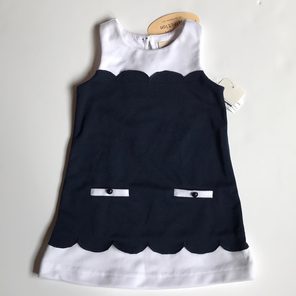 NWT Baby girls Boutique dress 12 mon navy white